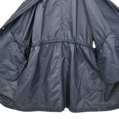 Chanel Zip Up Coat Navy