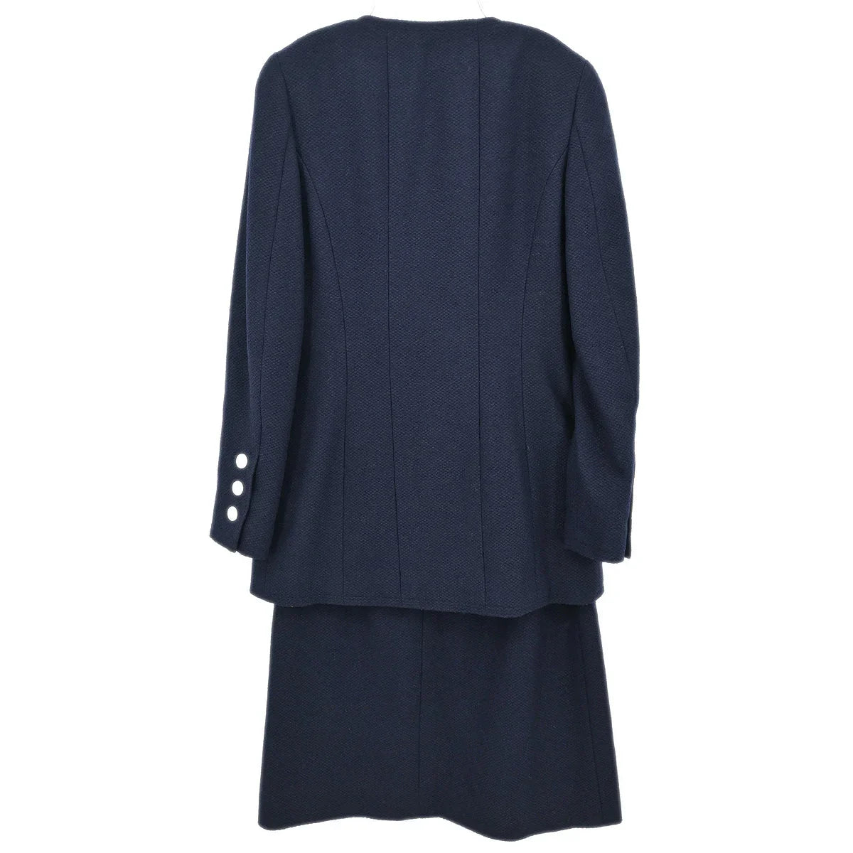 Chanel 1997 Setup Suit Jacket Skirt Navy #38