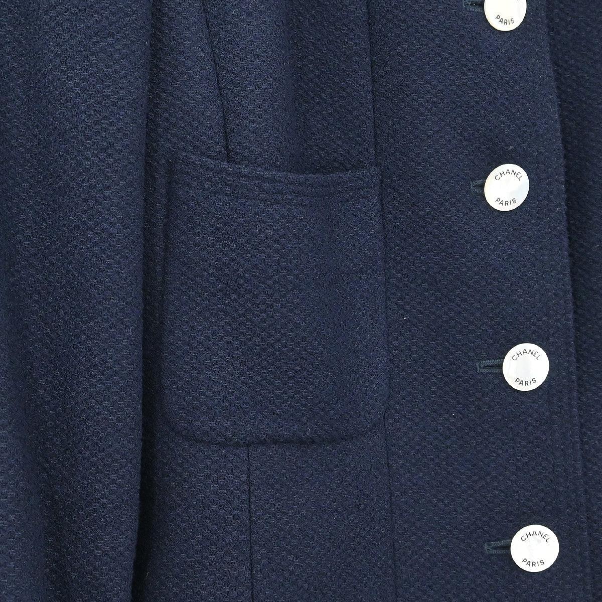 Chanel 1997 Setup Suit Jacket Skirt Navy #38