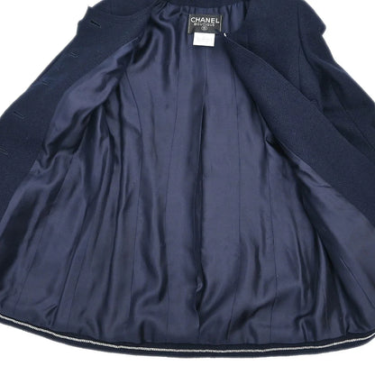 Chanel 1997 Setup Suit Jacket Skirt Navy #38