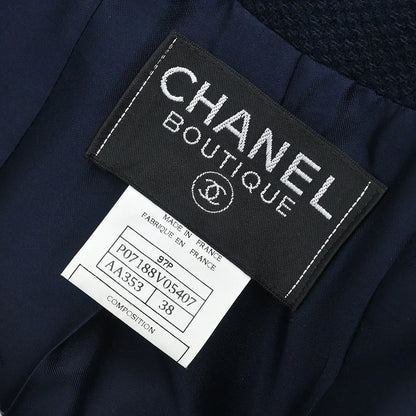 Chanel 1997 Setup Suit Jacket Skirt Navy #38