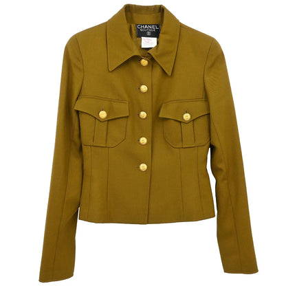 Chanel 1996 Single Breasted Jacket Khaki #38