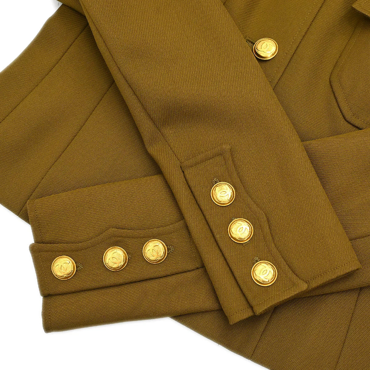 Chanel 1996 Single Breasted Jacket Khaki #38