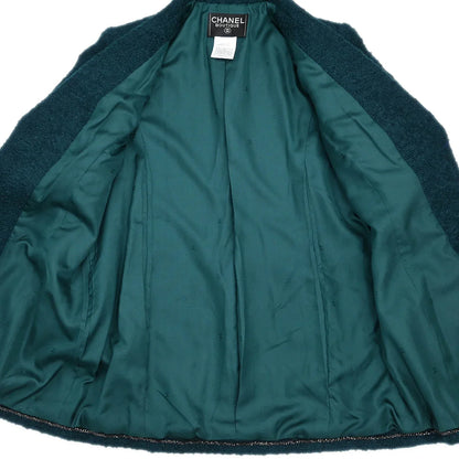 Chanel 1997 Single Breasted Jacket Dark Green #42