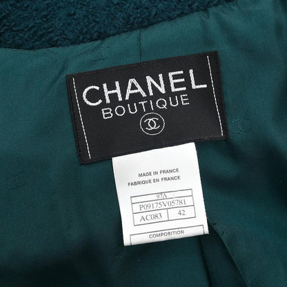 Chanel 1997 Single Breasted Jacket Dark Green #42