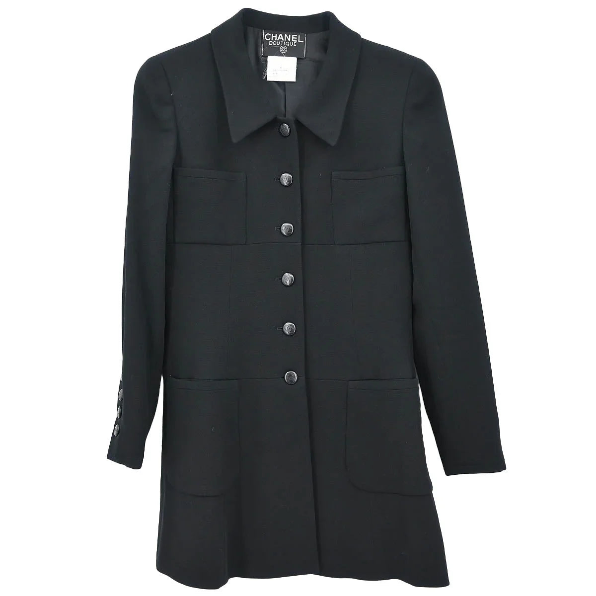 Chanel 1996 Single Breasted Jacket Black #36