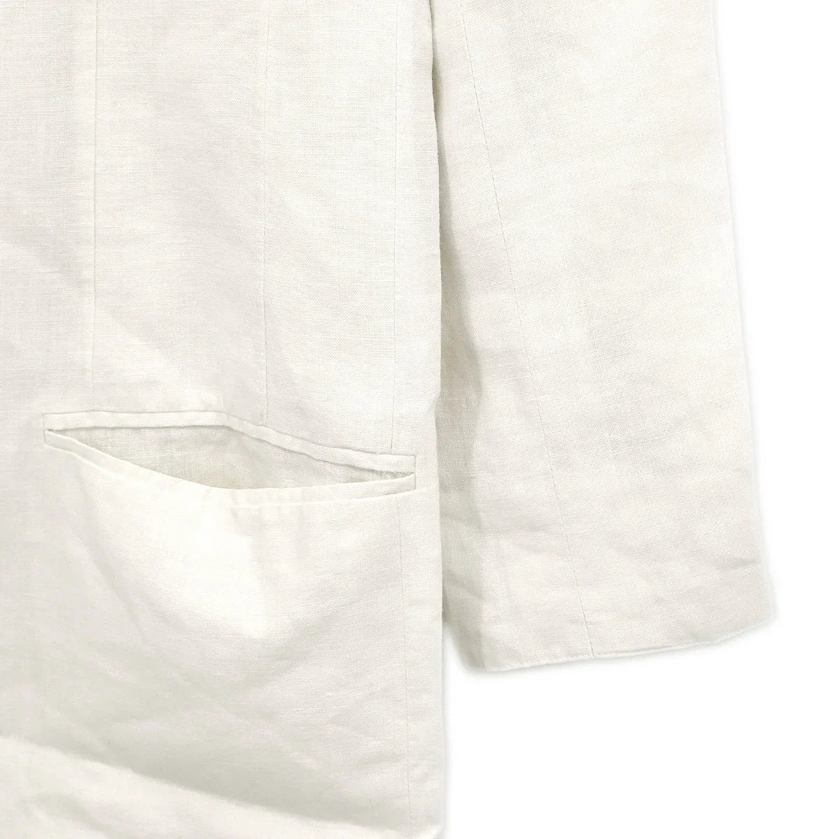 Chanel Collarless Single Breasted Jacket White