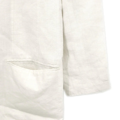 Chanel Collarless Single Breasted Jacket White