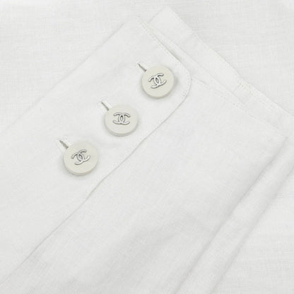Chanel Collarless Single Breasted Jacket White