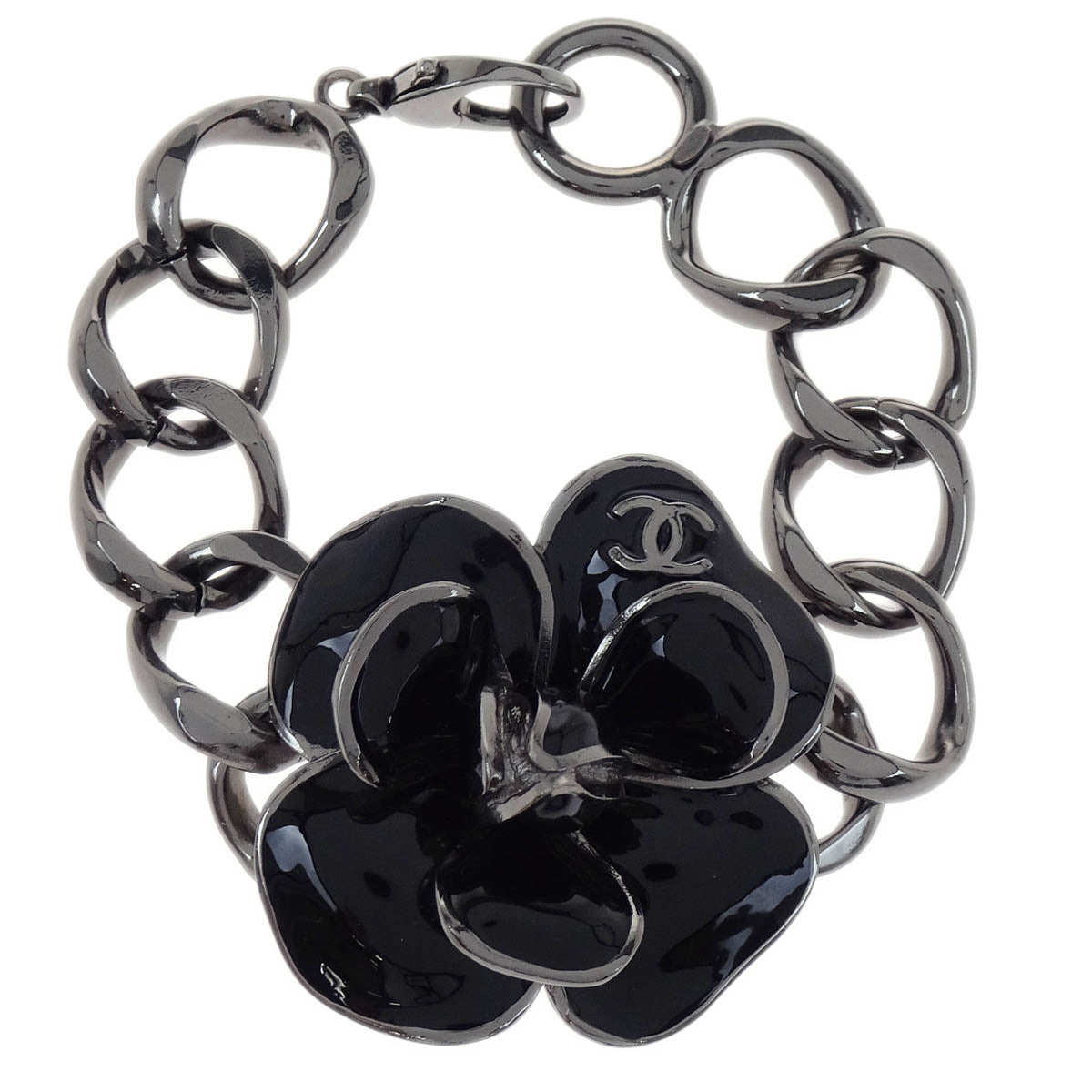 Chanel Bracelet Flower Black Silver 06C – AMORE Vintage Tokyo