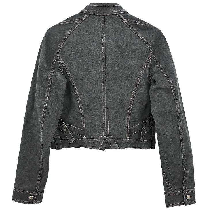 Christian Dior 2003 Single Breasted Denim Jacket Black #36