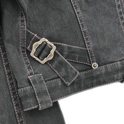Christian Dior 2003 Single Breasted Denim Jacket Black #36