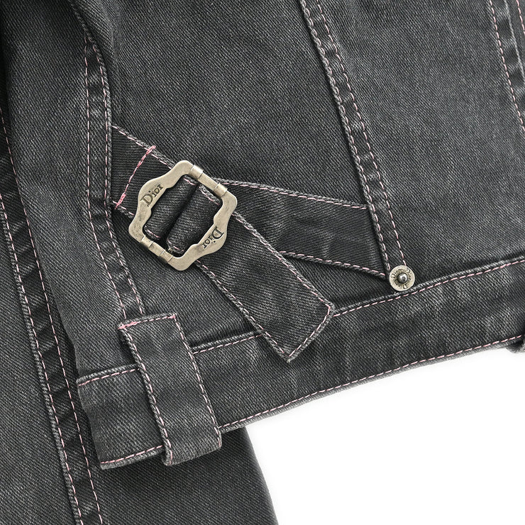 Christian Dior 2003 Single Breasted Denim Jacket Black #36