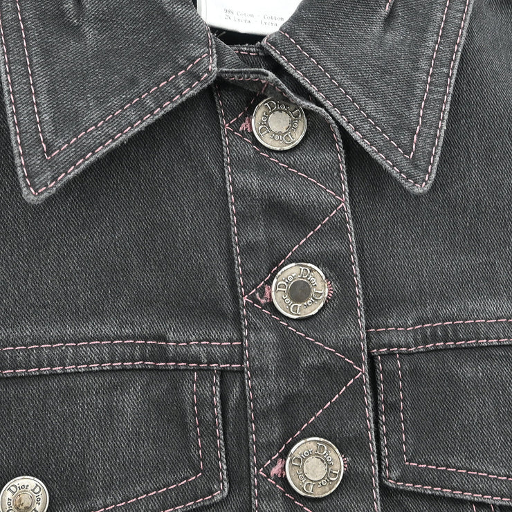 Christian Dior 2003 Single Breasted Denim Jacket Black #36