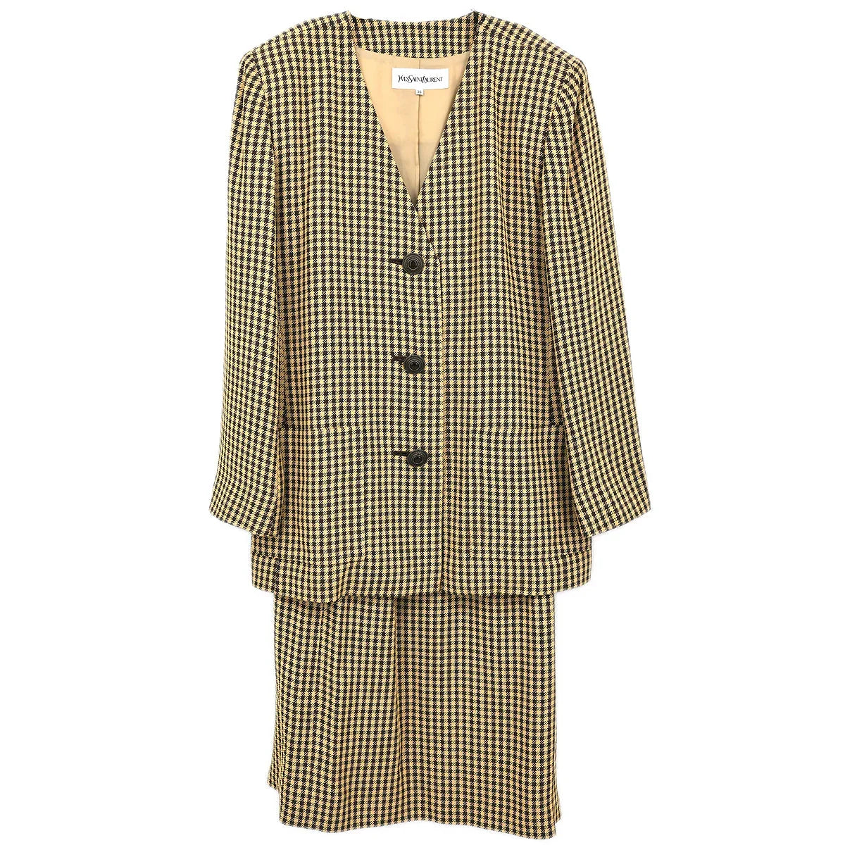 Yves Saint Laurent Setup Suit Jacket Skirt Brown #36