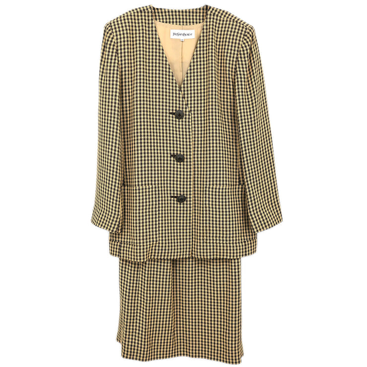 Yves Saint Laurent Setup Suit Jacket Skirt Brown #36