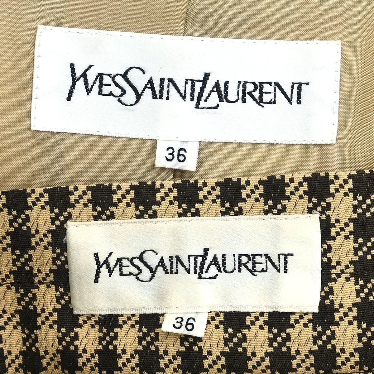 Yves Saint Laurent Setup Suit Jacket Skirt Brown #36