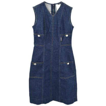 Chanel Denim Sleeveless Dress Indigo #36