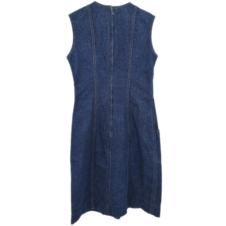Chanel Denim Sleeveless Dress Indigo #36