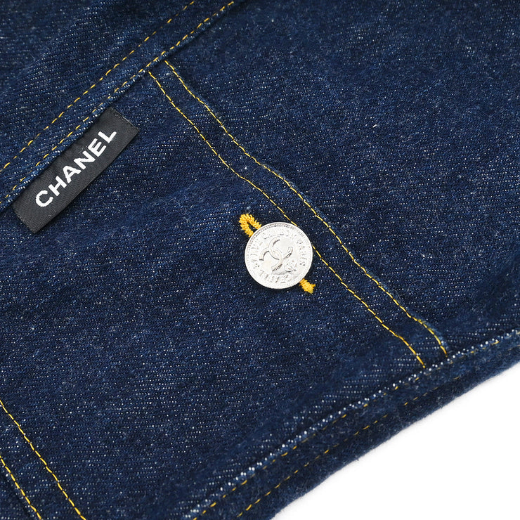 Chanel Denim Sleeveless Dress Indigo #36