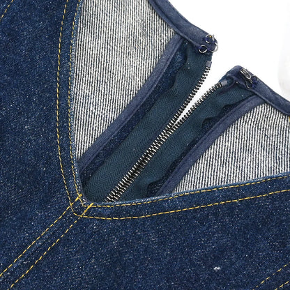 Chanel Denim Sleeveless Dress Indigo #36