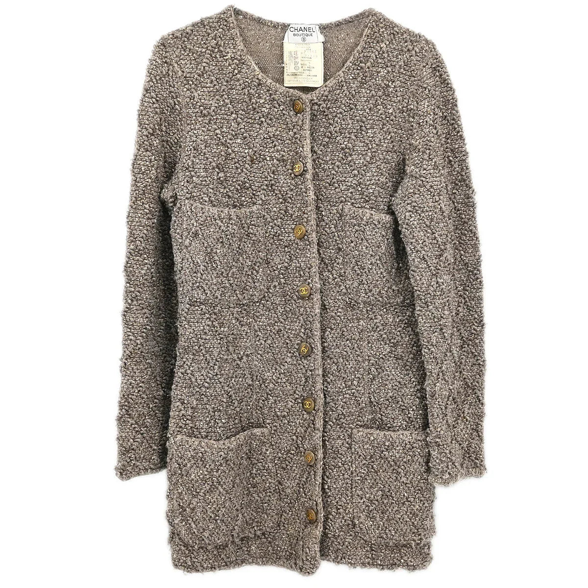 Chanel 1993 Collarless Jacket Brown #40