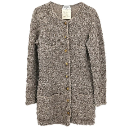 Chanel 1993 Collarless Jacket Brown #40