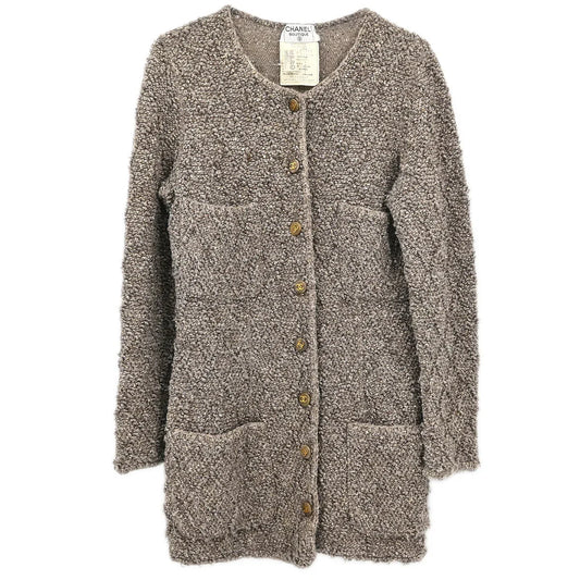 Chanel 1993 Collarless Jacket Brown #40