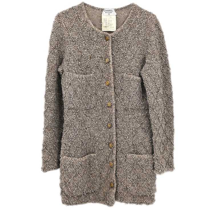 Chanel 1993 Collarless Jacket Brown #40