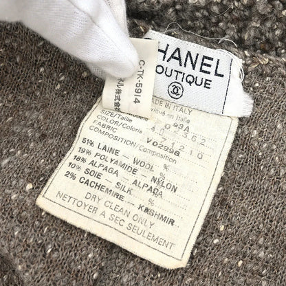 Chanel 1993 Collarless Jacket Brown #40
