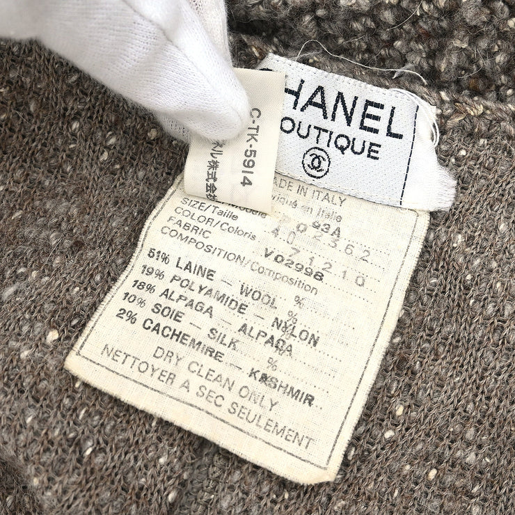 Chanel 1993 Collarless Jacket Brown #40