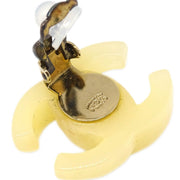 Chanel CC Earrings Clip-On White Acrylic 02P
