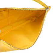 Chanel 2001-2003 Yellow Jacquard Nylon Travel Line Clutch Bag