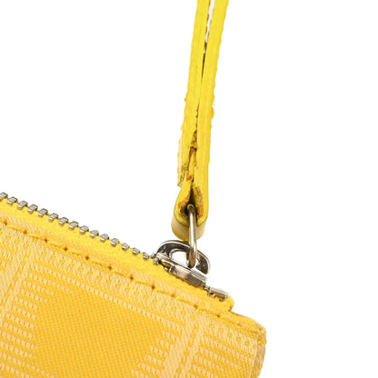 Chanel Yellow Jacquard Nylon Travel Line Clutch Bag