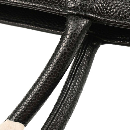 Chanel Black Caviar Medallion Tote Handbag