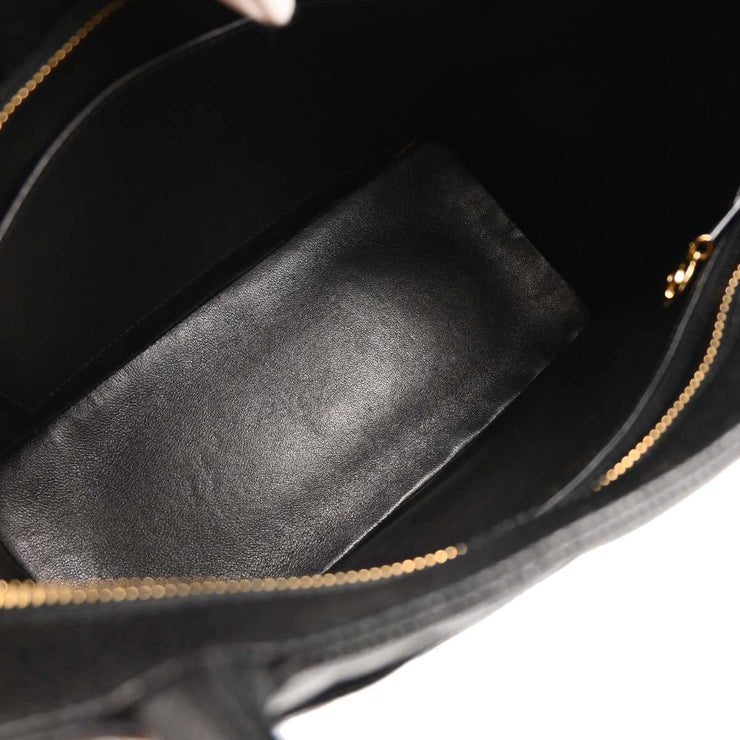 Chanel 2004-2005 Black Caviar Medallion Tote Handbag