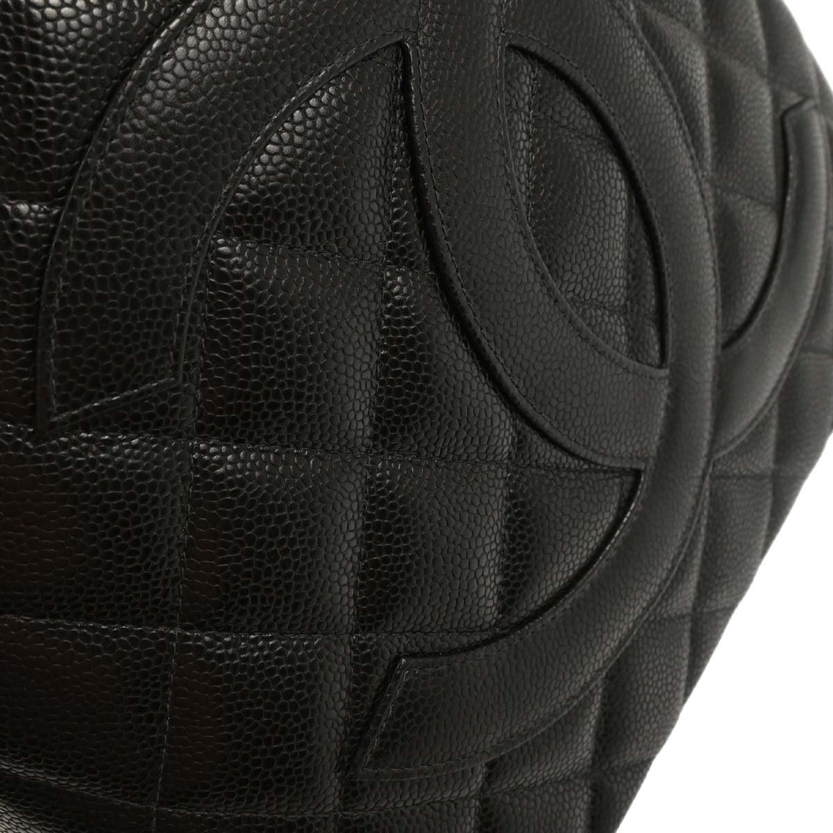 Chanel Black Caviar Medallion Tote Handbag