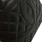 Chanel 2004-2005 Black Caviar Medallion Tote Handbag