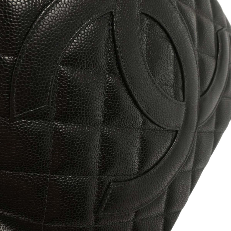 Chanel 2004-2005 Black Caviar Medallion Tote Handbag