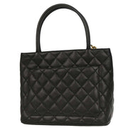 Chanel 2004-2005 Black Caviar Medallion Tote Handbag