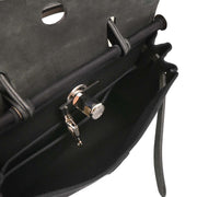 Hermes Black Natural Toile GM Officier Herbag PM 2 in 1 Handbag