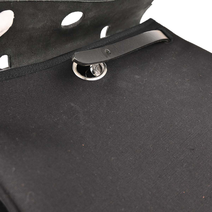 Hermes Black Natural Toile GM Officier Herbag PM 2 in 1 Handbag