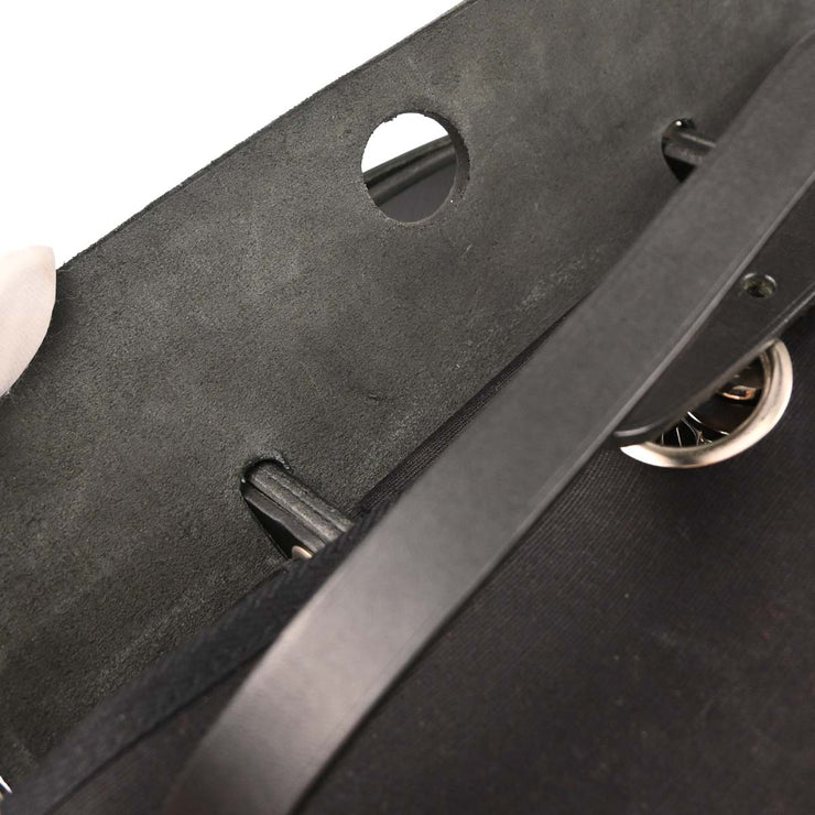 Hermes Black Natural Toile GM Officier Herbag PM 2 in 1 Handbag