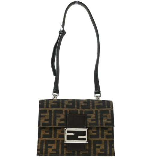 Fendi 1990s Brown Zucca Shoulder Bag