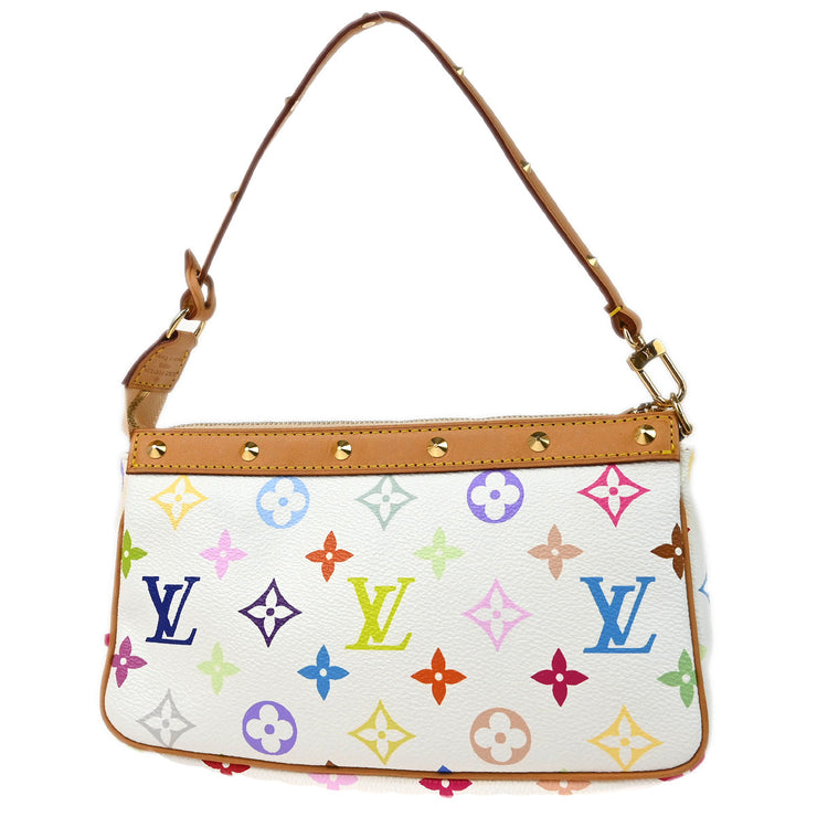 Louis Vuitton 2003 White Multicolor Pochette Accessoires Handbag M92649