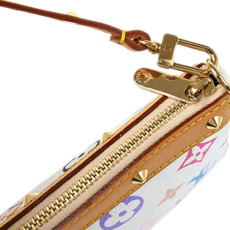Louis Vuitton 2003 White Multicolor Pochette Accessoires Handbag M92649