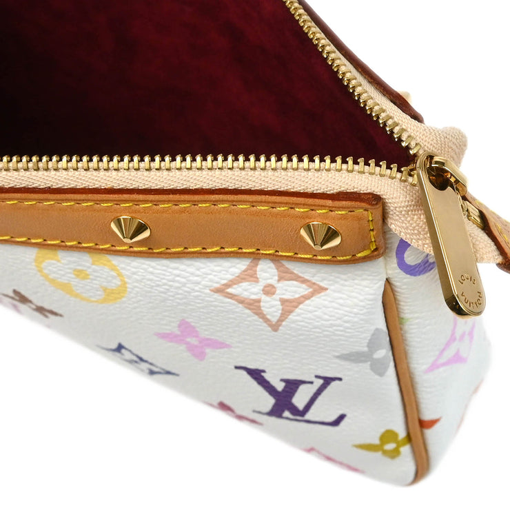 Louis Vuitton 2003 White Multicolor Pochette Accessoires Handbag M92649