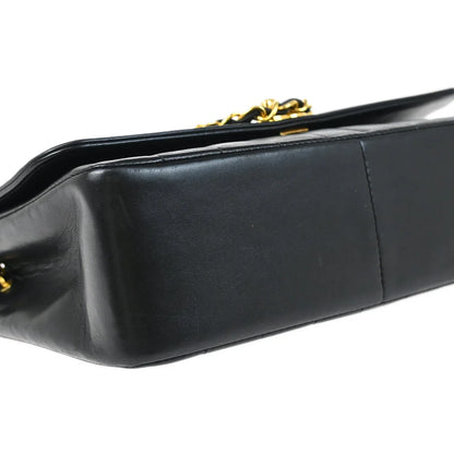 Chanel Black Lambskin Mademoiselle Straight Flap Shoulder Bag
