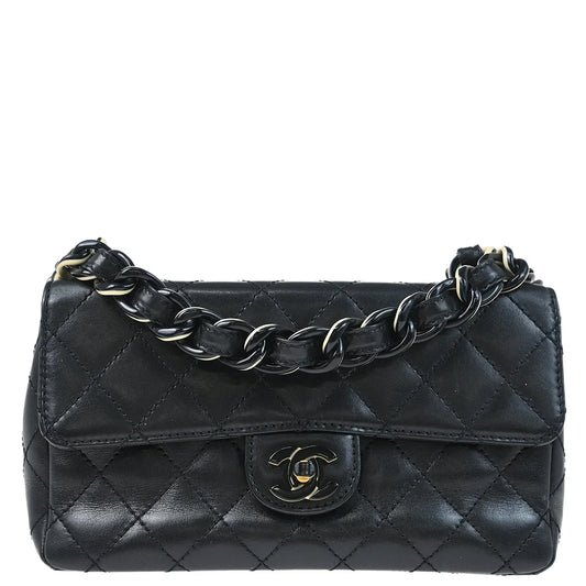 Chanel 2000-2001 Black Calfskin Single Flap Shoulder Bag
