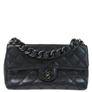 Chanel Black Calfskin Single Flap Shoulder Bag